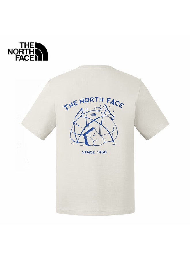 The North Face Short Sleeve T-Shirt Bear Couple Outdoor Comfortable Breathable 8Eyn Sand Dune White/Qli Xxl