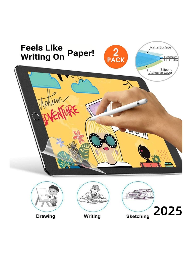 يونيفا واقي شاشة ورقي لـ IPad pro مقاس 11 بوصة 2025الكتابة تبدو وكأنها على ورق، مضاد للوهج غير لامع (2 قطعة)مناسب للآيباد من نوع فيلم ورقي، فيلم كتابة متجمد - Image 1