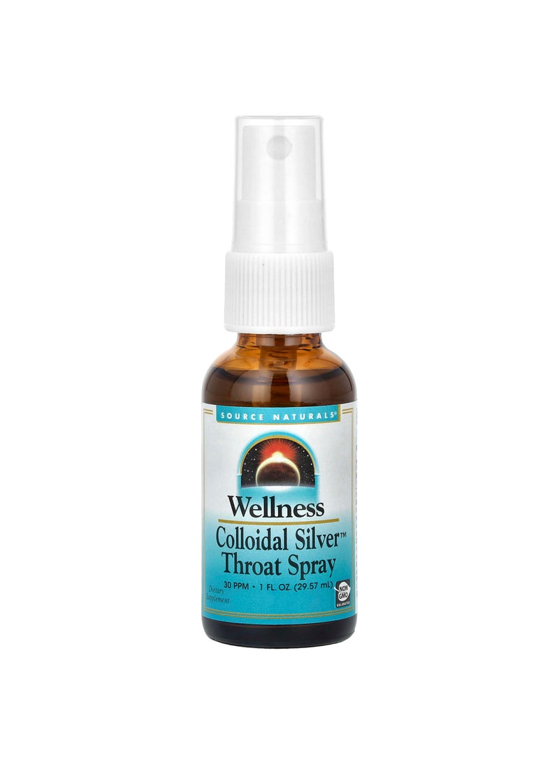 Wellness, Colloidal Silver™ Throat Spray, 30 PPM, 1 fl oz (29.57 ml)