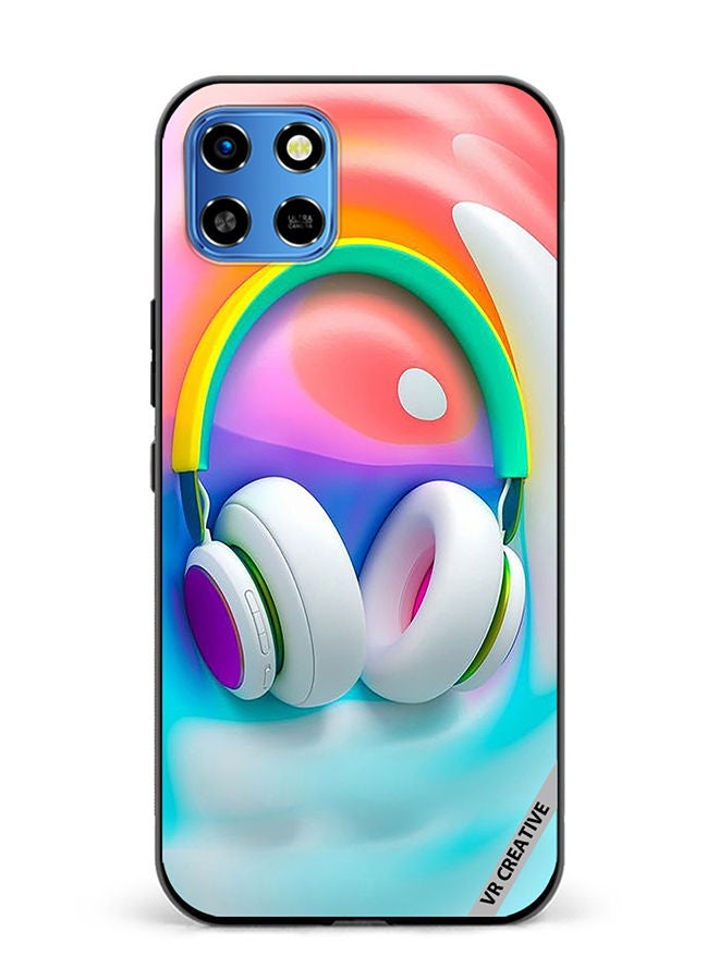 VR CREATIVE Protective Case Cover For Infinix Smart 6 HD Music Headphones Design Multicolour - Image 1