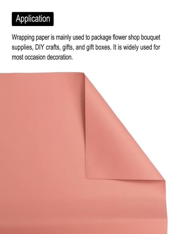 MECCANIXITY Pearlescent Film Flower Wrapping Paper 22.8x22.8 Inch Waterproof for DIY Crafts, Gift/Gift Box Packaging Sunset Coral Pack of 20pcs - Image 4