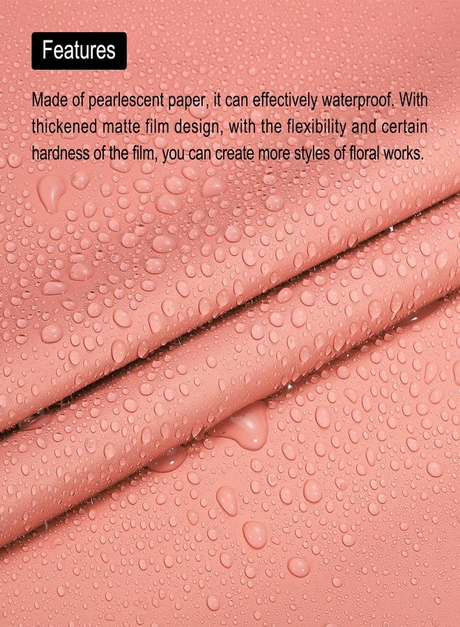 MECCANIXITY Pearlescent Film Flower Wrapping Paper 22.8x22.8 Inch Waterproof for DIY Crafts, Gift/Gift Box Packaging Sunset Coral Pack of 20pcs - Image 5