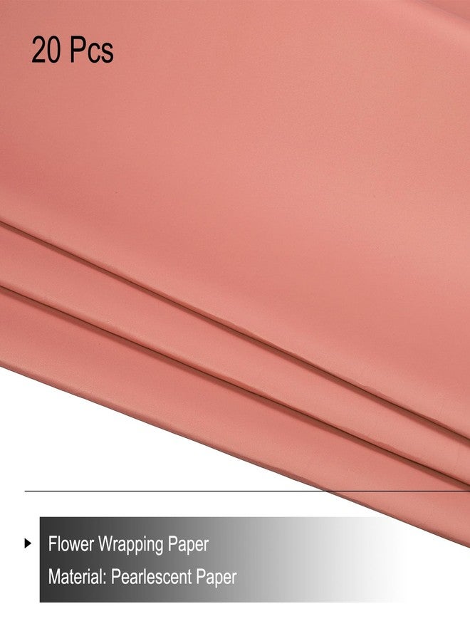 MECCANIXITY Pearlescent Film Flower Wrapping Paper 22.8x22.8 Inch Waterproof for DIY Crafts, Gift/Gift Box Packaging Sunset Coral Pack of 20pcs - Image 3