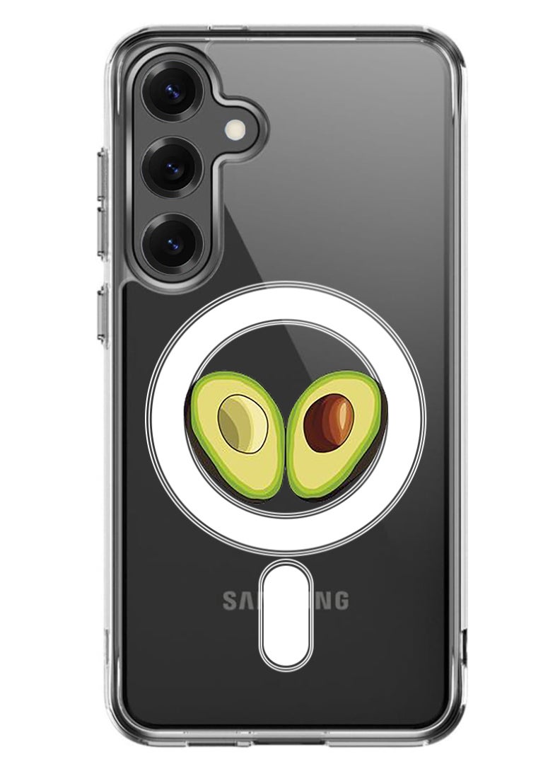 Theodor Magnetic Case for Samsung Galaxy S25 Plus 6.7-inch Compatible with MagSafe Wireless Charging, Shockproof Phone Bumper Cover Avacado Open - Image 1