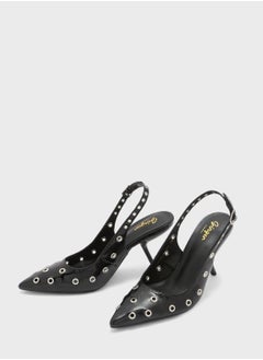 Ginger Pointed Toe Eyelet Slingback Pumps  - Image 4