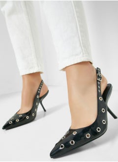 Ginger Pointed Toe Eyelet Slingback Pumps  - Image 5
