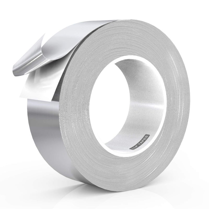 LLPT Aluminum Foil Tape 2 Inches x 55 Yards 3.94 Mil High Temp Heavy Duty Adhesive HVAC Sealing Hot Cold Air Duct Tape for Pipe Metal Repair (A2155) - Image 1
