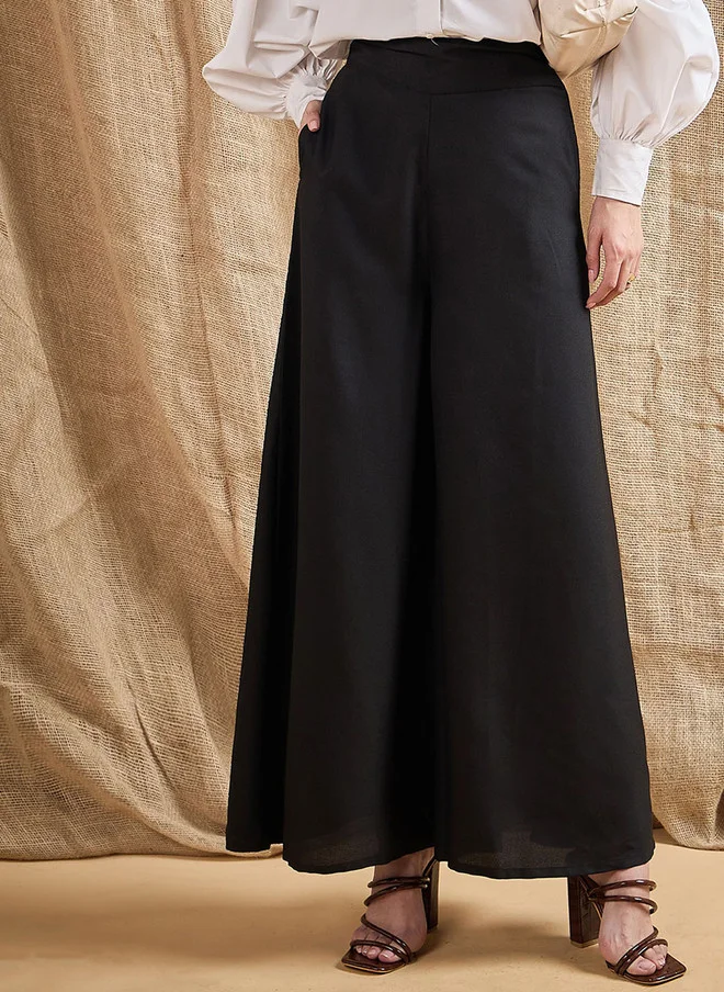 SASSAFRAS High-Rise Wide Leg Trousers for Women