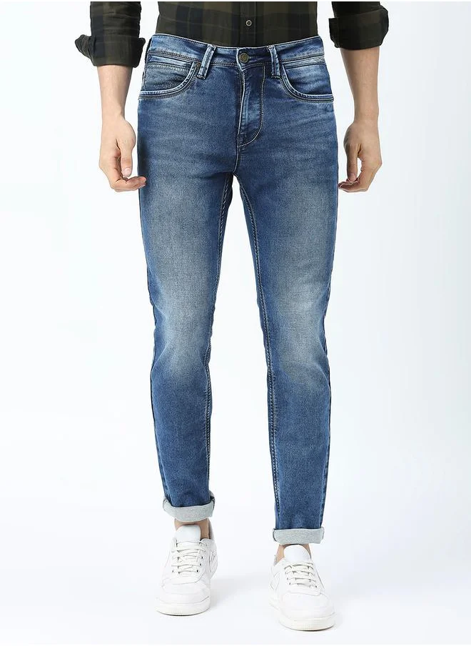 لومان بي جي 3 Mid Rise Faded Jeans with Pocket Detail by Styli