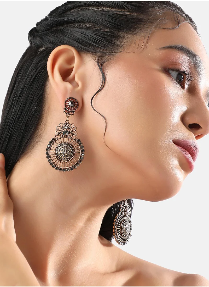 SOHI Embellished Filigree Drop Earrings