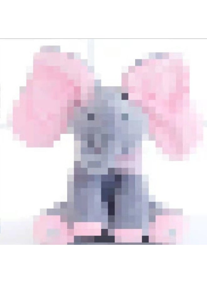 Elephant Hide-and-seek Music Covering Eyes Electric Plush Toy Big Rabbit Can Speak And Sing Multilingual-Color:gray Pink-Height:English Battery  - Image 2