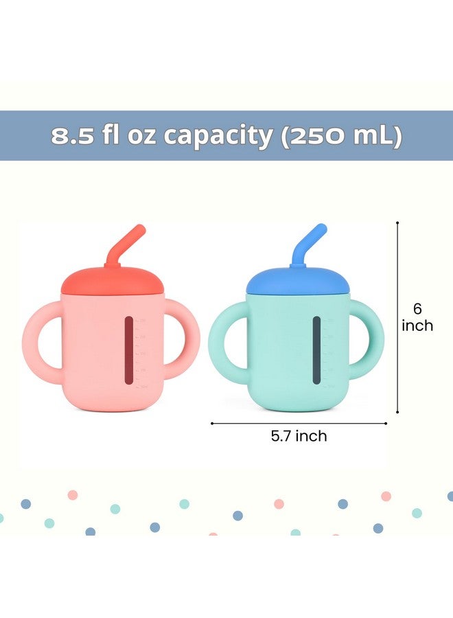 Mintlyfe Baby Trainer Cup, Pack of 2 Food Grade Silicone Training Cup with Anti-Drop Straw and Non-Slip Handes, BPA-Free, Unbreakable, Spill Proof Sippy Cup for Toddlers - Image 4