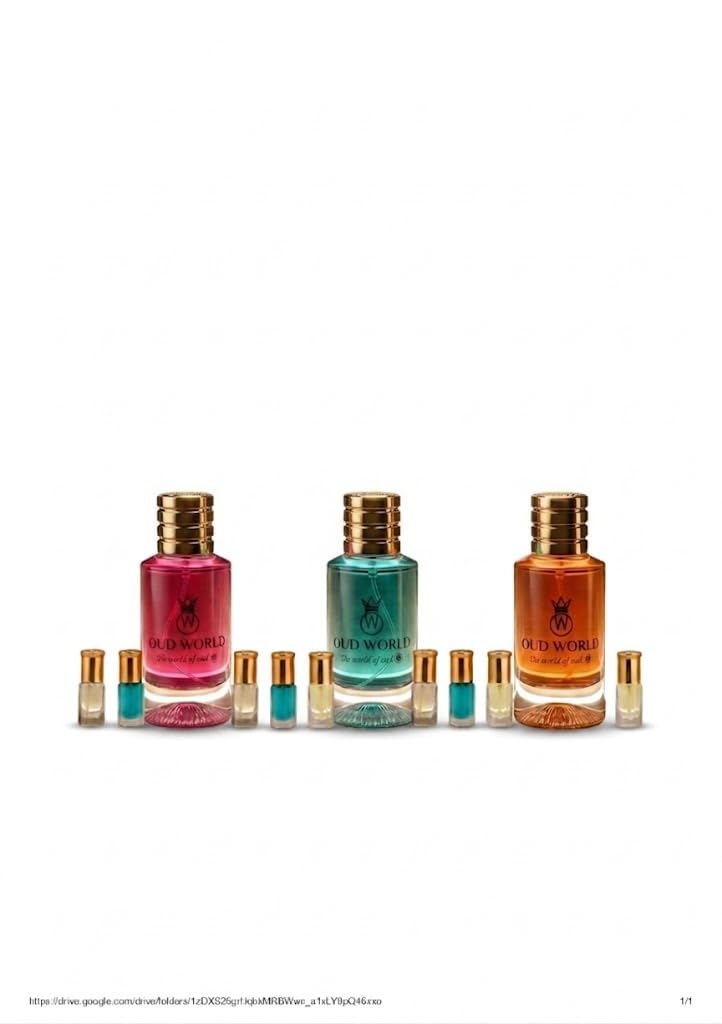 Oud World مجموعة عود وورلد - مجموعة 7 - عود غولدن مليون، ماهير وميور ميسري - ثلاثي عطور فاخرة مع عود، مرّ و نغمات خشبية دافئة - هدية عطرية مميزة للرجال والنساء - Image 1