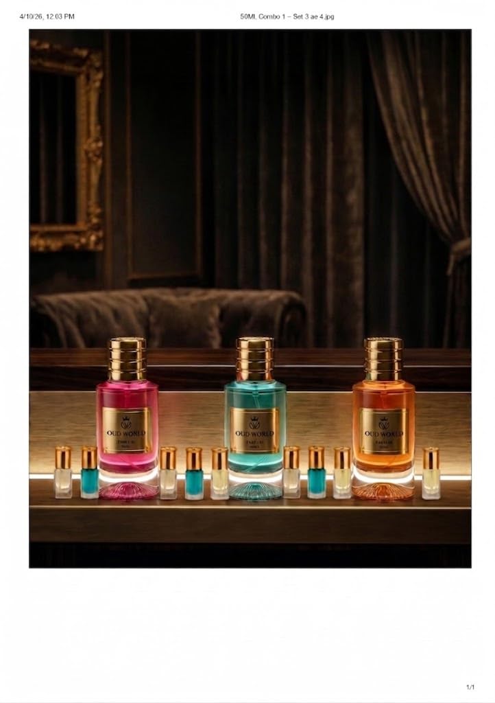 Oud World مجموعة عود وورلد - مجموعة 7 - عود غولدن مليون، ماهير وميور ميسري - ثلاثي عطور فاخرة مع عود، مرّ و نغمات خشبية دافئة - هدية عطرية مميزة للرجال والنساء - Image 2