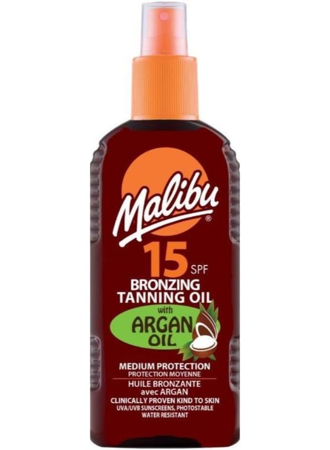 ماليبو زيت تسمير برونزي SPF 15 بزيت الأرجان – 200 مل - Image 1