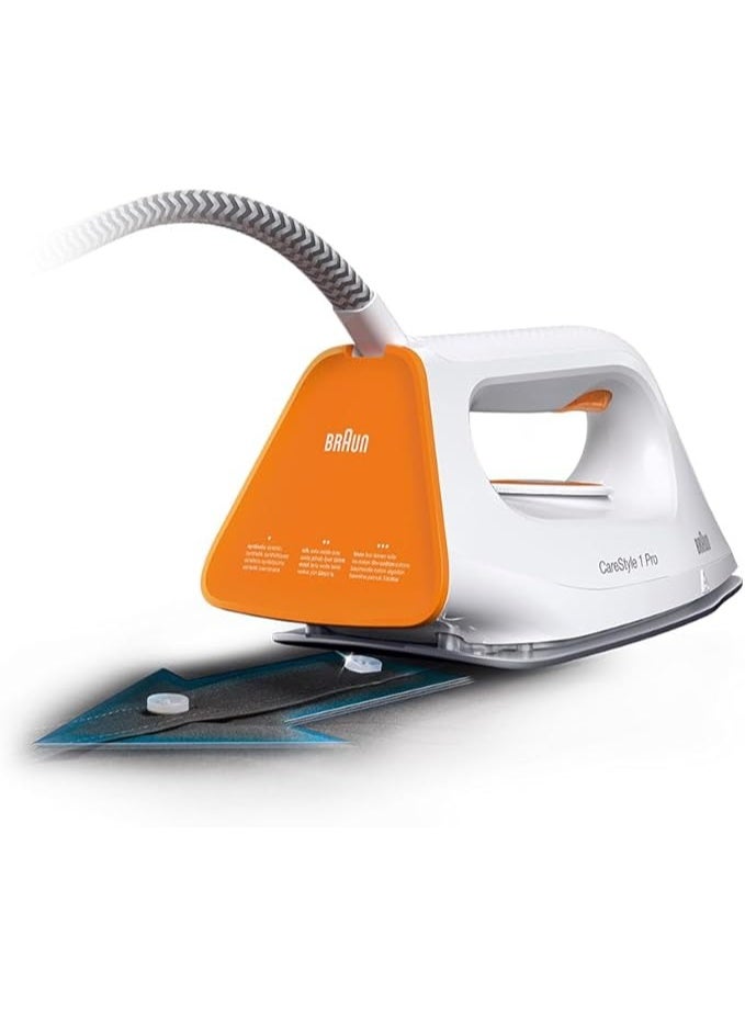 Brown Braun 1 ProCare Style Steam Iron, 3D FreeGlide Technology, Superior Ceramic Coating, Vertical Ironing, Removable Drip-Proof Water Tank, 1.7L Capacity, 2200W, IS1511WH, White/Orange - Image 4