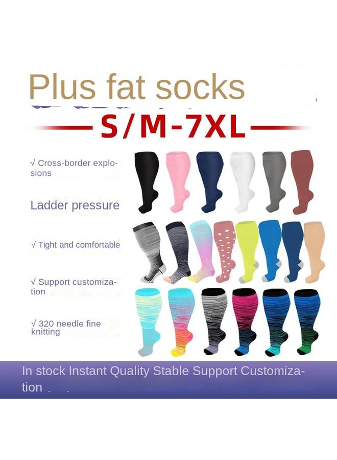 Youlijian  Special For Increasing Fat Socks Fat Socks For Men And Women Solid Color Pressure Sequential Socks Socks
