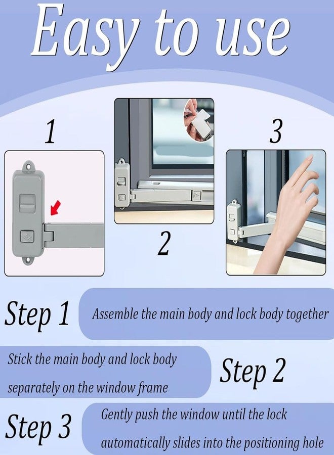 MITVIK Window Safety Restrictor Lock | Child Proofing Window Lock for Baby Safety | Self-Adhesive No-Drill Restrictor for UPVC, Wooden, Metal & Aluminium Windows - Image 2
