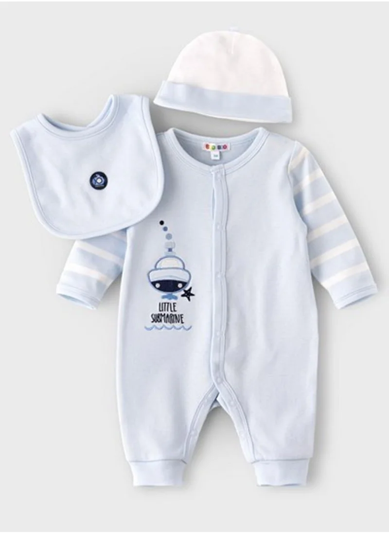 Boo Boo Infant Printed Sleepsuit With Cap & Bib