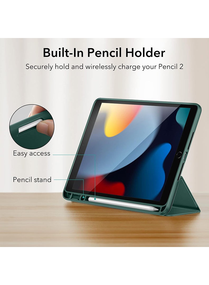 Theodor Case Compatible with iPad 10.2 Inch 2021/2020/2019, for iPad 9th/8th/7th Generation Smart Case with Pencil Holder, Protective Case with Soft TPU Back, Auto Sleep/Wake Cover, Dark Green - Image 3