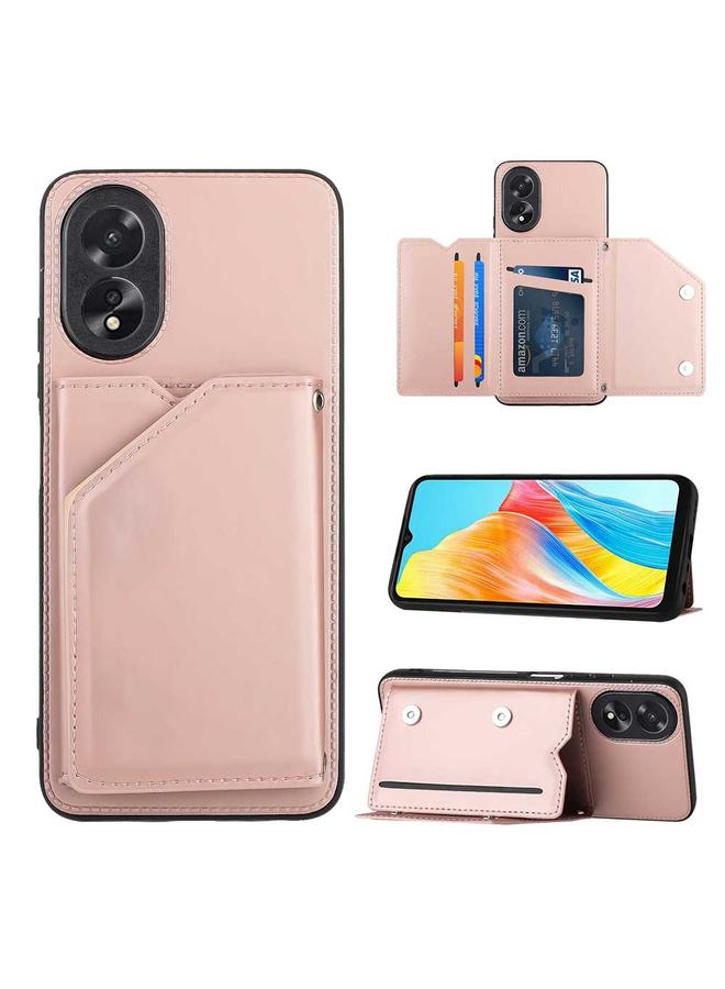 إيروريكس جراب لهاتف OPPO A38 4G/A18 4G مصنوع من جلد البولي يوريثان + TPU + PC مع فتحات للبطاقات - Image 1