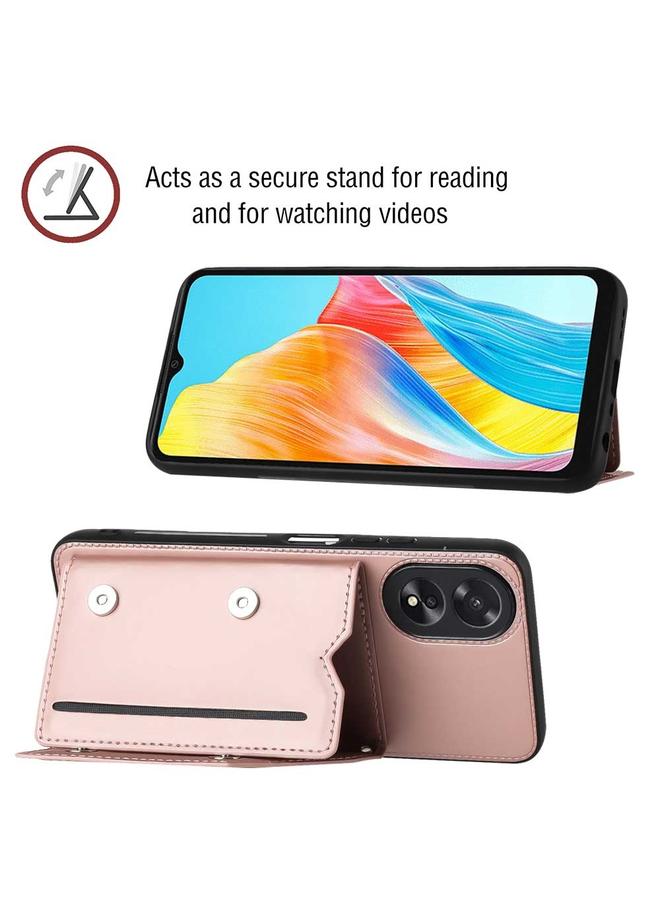 إيروريكس جراب لهاتف OPPO A38 4G/A18 4G مصنوع من جلد البولي يوريثان + TPU + PC مع فتحات للبطاقات - Image 2