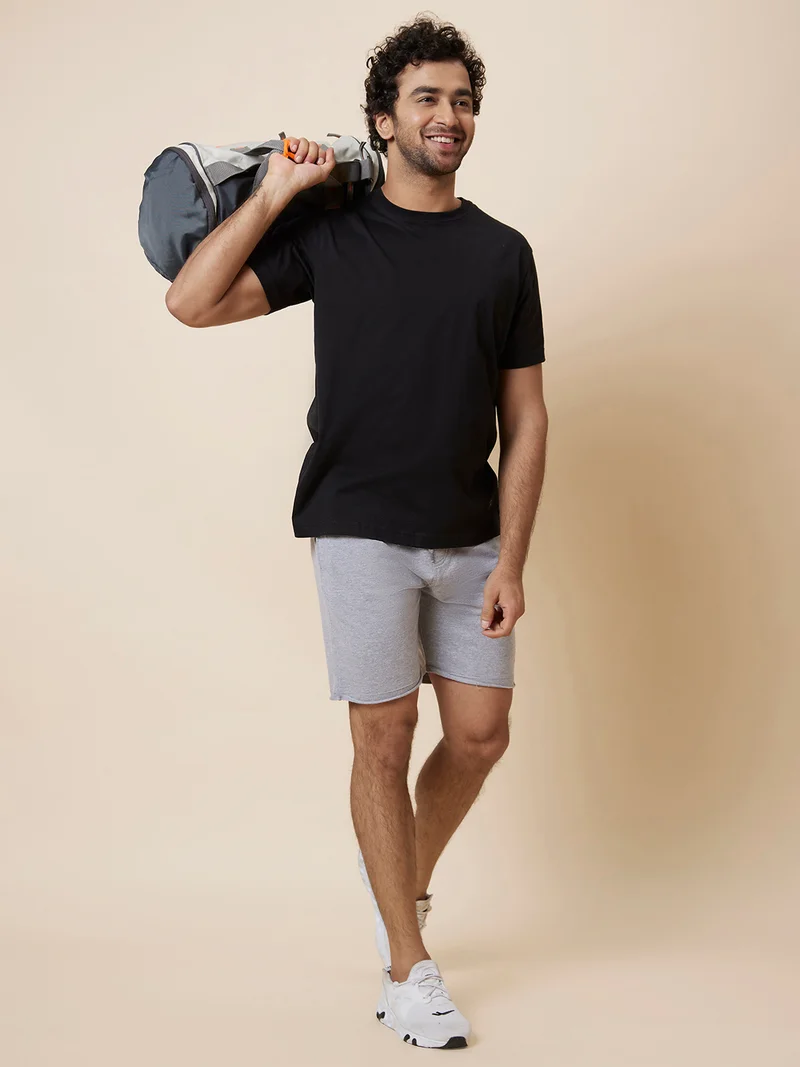 Globus Men Grey Regular Fit Sports Shorts