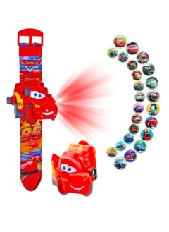Toy Box Cars 3 Projector  Watch With 24 Projection Pattern Children Digital Watch Toy For Boys With Cover Adjustable Date And Time  - Image 1