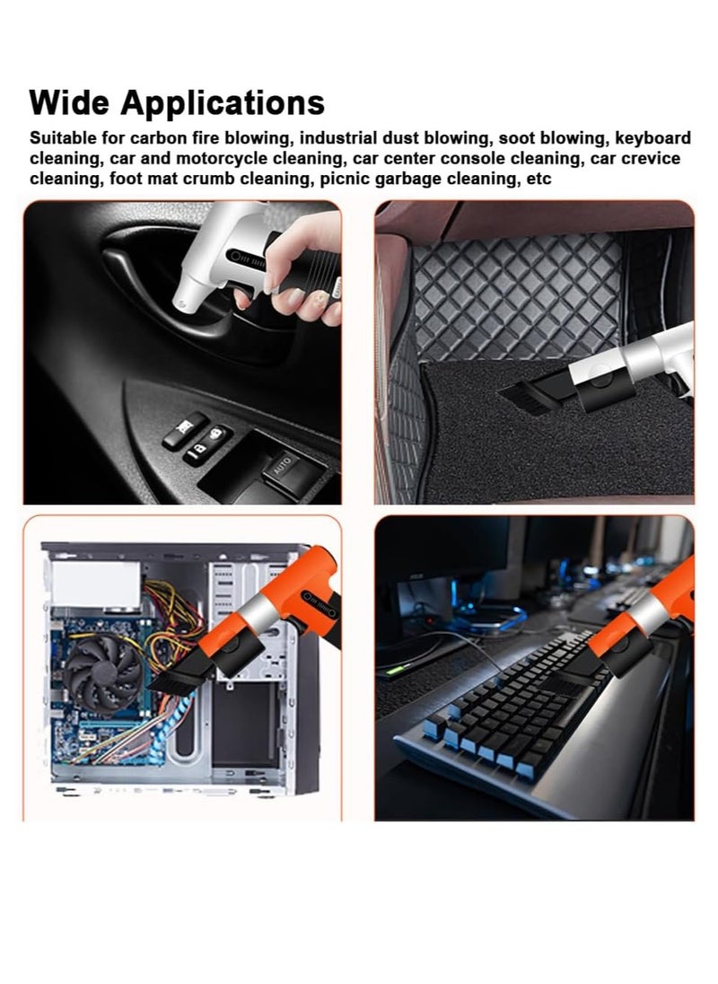 BONAI - Multi-Purpose Jet Fan Vacuum - 100W High-Speed Blowing Suction, Fire-Resistant Turbo Fan for Keyboards & Cars, Long-Lasting DIY Tool- Orange - Image 1