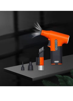 Multi-Purpose Jet Fan Vacuum - 100W High-Speed Blowing Suction, Fire-Resistant Turbo Fan for Keyboards & Cars, Long-Lasting DIY Tool- Orange