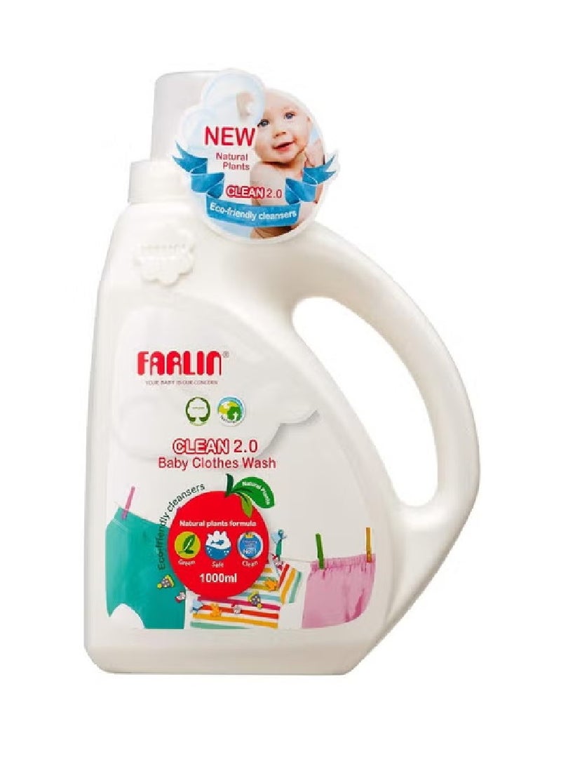 Clean 2.0 Baby Laundry Detergent with Natural, Eco-Friendly Plants, 1000ml