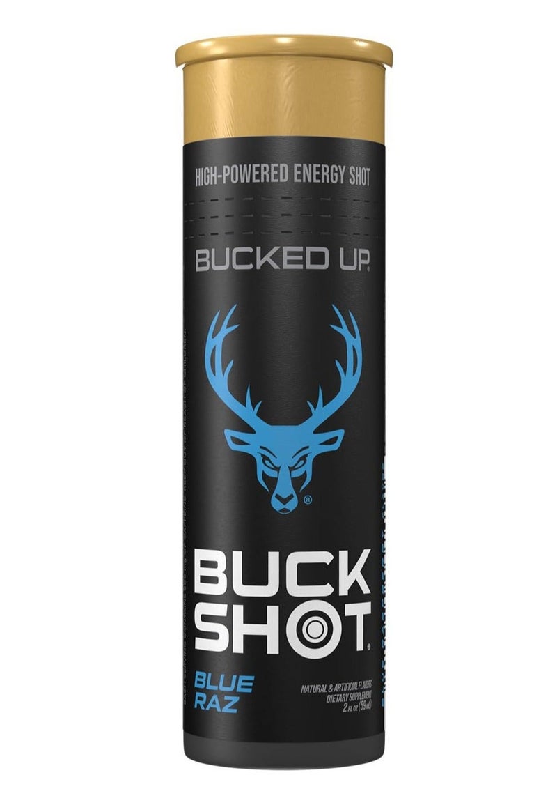 Bucked Up Buck Shot Energy Drink Shots - Blue Raz - (Pack of 12) - Image 2