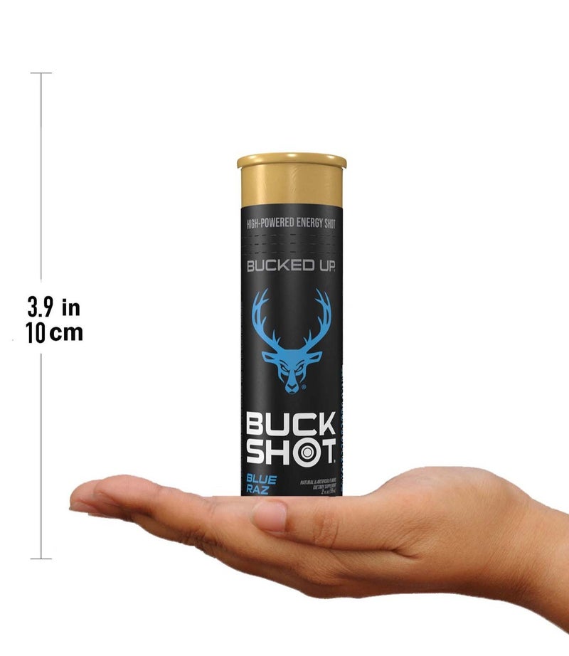 Bucked Up Buck Shot Energy Drink Shots - Blue Raz - (Pack of 12) - Image 4