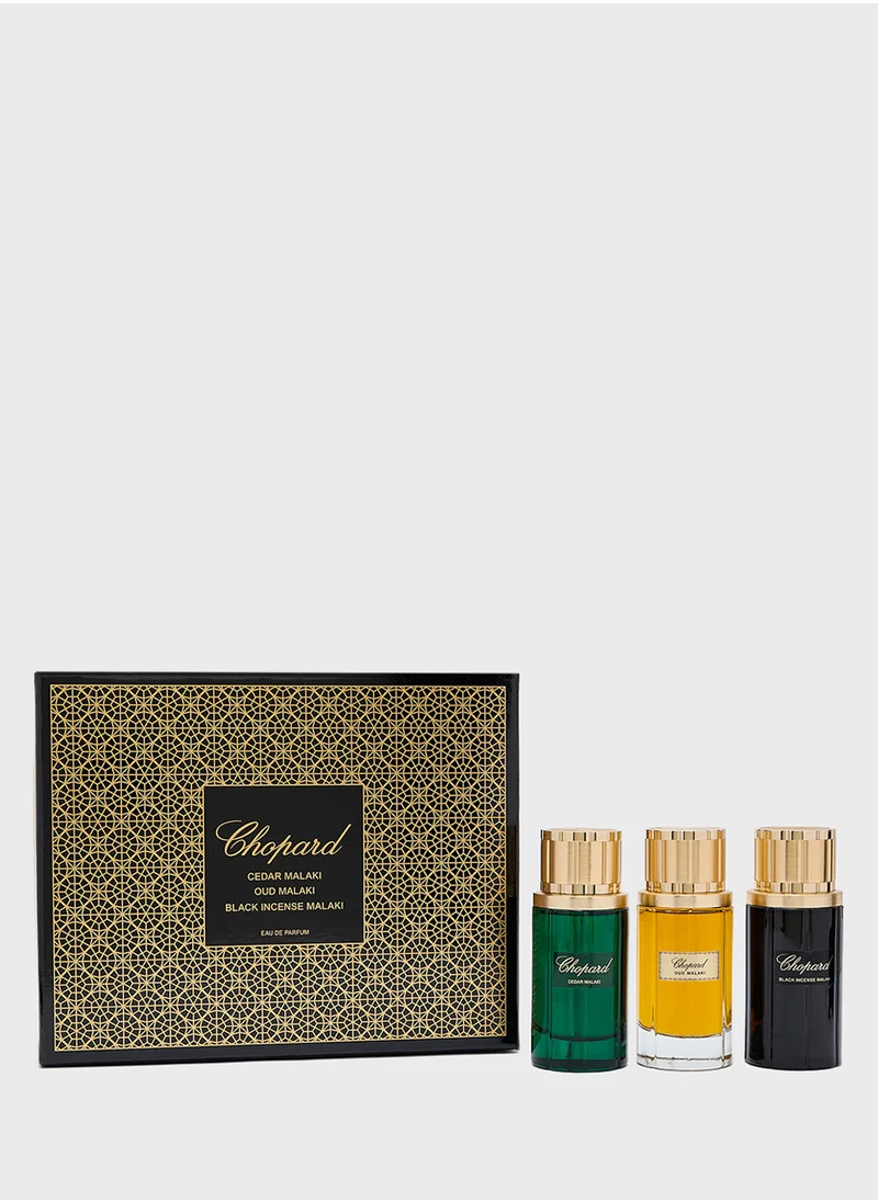 Chopard Malaki Cedar Edp 80Ml + Malaki Oud Edp 80Ml + Malaki Black Incense Edp 80Ml Deluxe Giftset