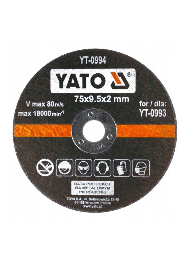 Yato YATO Metal Cutting Disc 5pcs/Set 75x2x9.5mm for YT-0993 YT-0994 