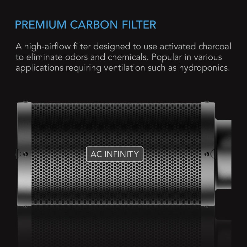 AC Infinity Air Carbon Filter 6" with Premium Australian Virgin Charcoal, for Inline Duct Fan, Odor Control, Hydroponics, Grow Rooms - Image 2