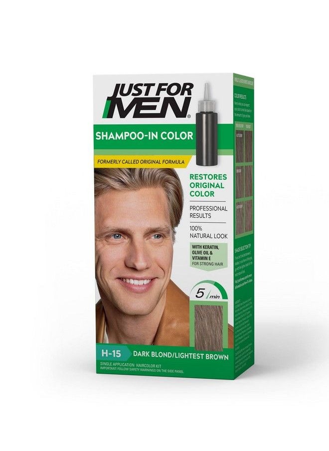 Just For Men شامبوين كولور (التركيبة الأصلية سابقًا) لتلوين الشعر الرمادي للرجال أشقر غامق بني فاتح H15 (قد تختلف العبوة)  - Image 2