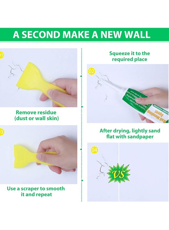 Wall Mending Ointment Cream 3 Pcs ,Drywall Repair Kit， Wall Mending Agent with scraper Easy to Fill The Holes for Home Wall, Plaster Dent Repair - Image 5