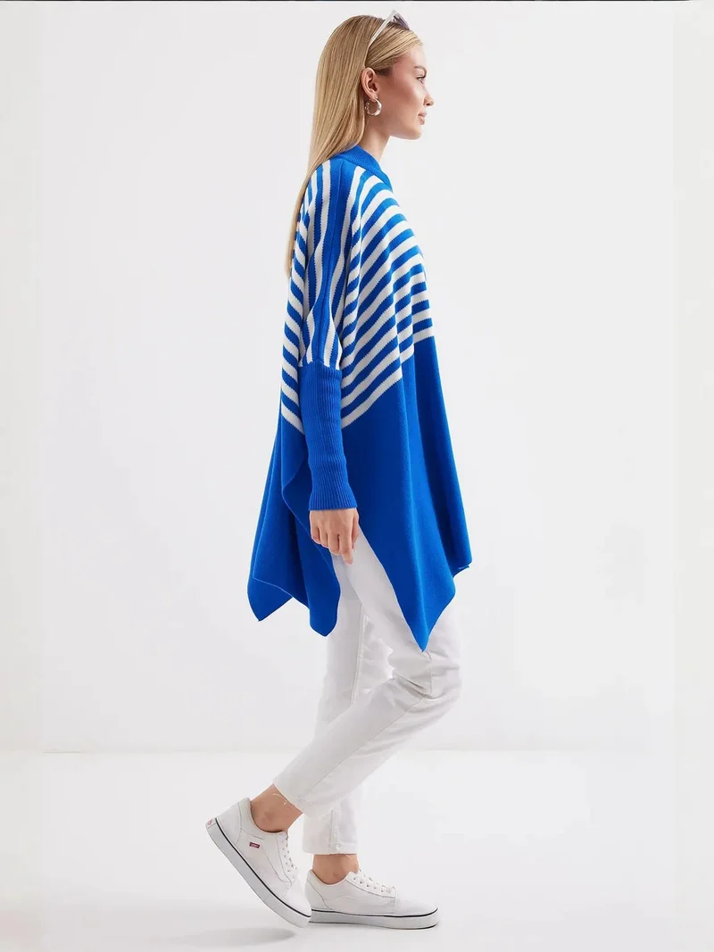 Big Dart Moroccan Blue BDART Oversized Acrylic Crew Neck Jumper for Women | Best Price UAE
