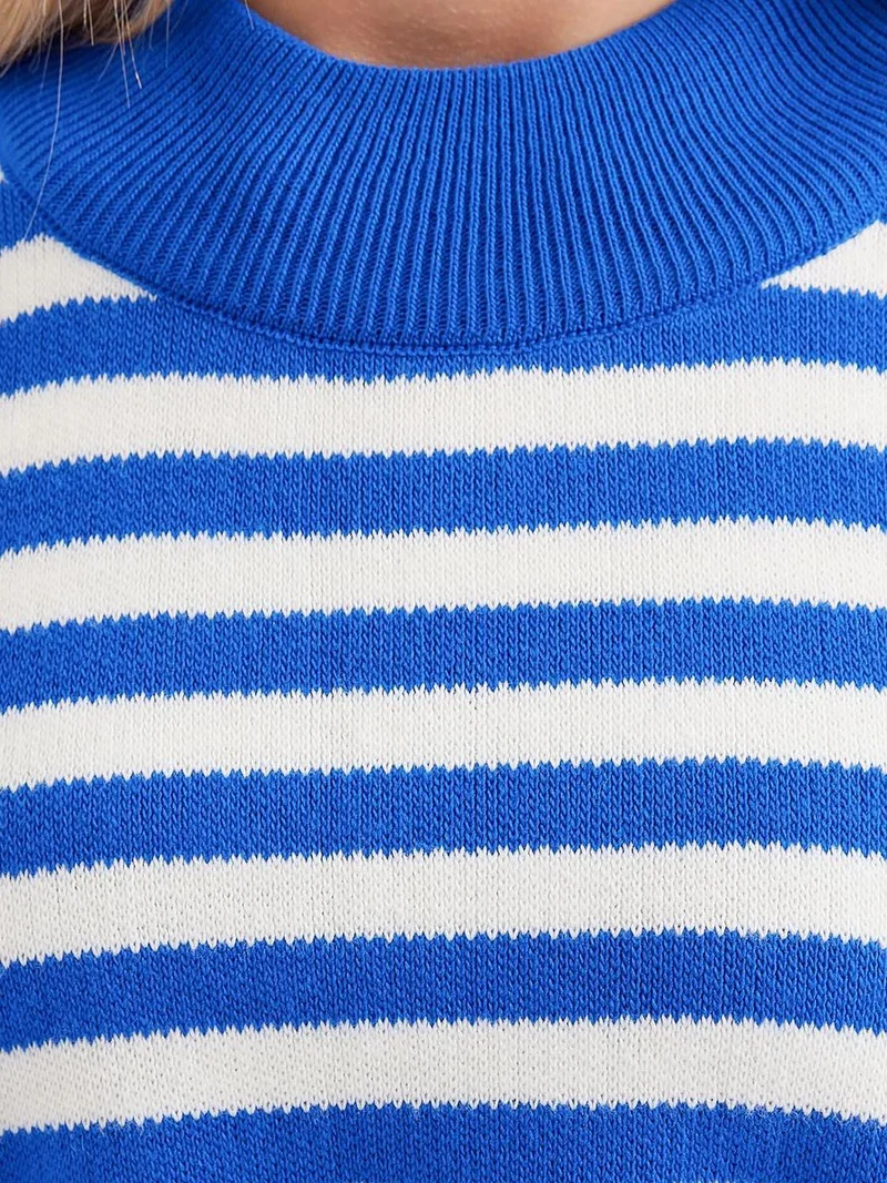 Big Dart Moroccan Blue BDART Oversized Acrylic Crew Neck Jumper for Women | Best Price UAE