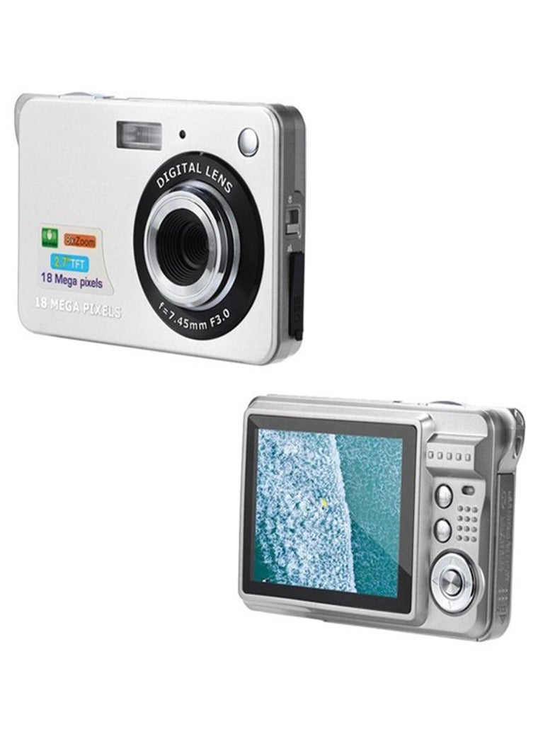Generic 2.7 Inch Tft 18Mp 8X Zoom Digital Camera Mini Anti-Shake Full HD Digital Video Camera(Silver)  - Image 1