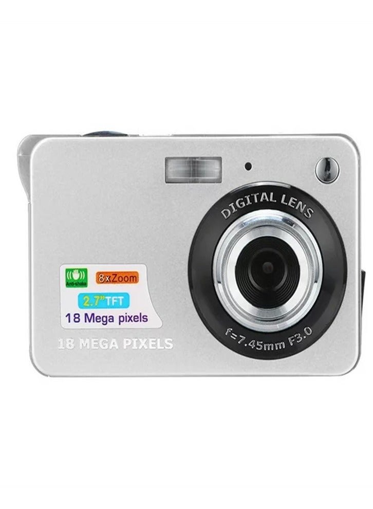 Generic 2.7 Inch Tft 18Mp 8X Zoom Digital Camera Mini Anti-Shake Full HD Digital Video Camera(Silver)  - Image 2