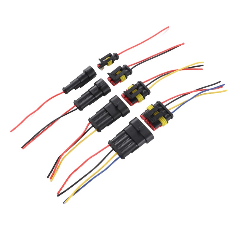 26 Set Waterproof Wire Connectors Quick Disconnect Automotive Electrical Connector 1P 2P 3P 4P with 16 Gauge Wire - Image 2