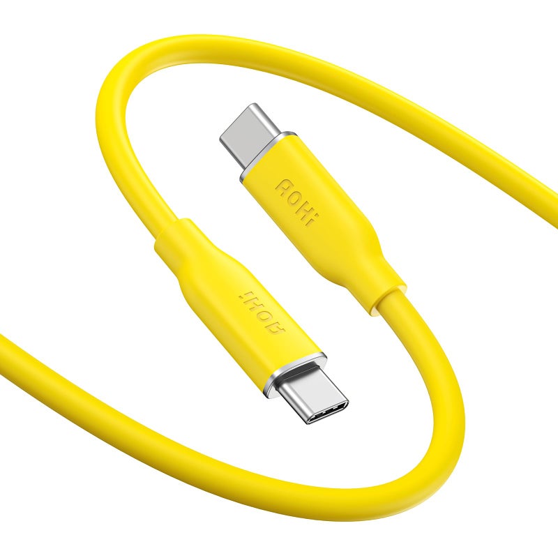 AOHI 140W USB C to USB C Cable PD 3.1 Type C Fast Charging Cable Fast Charge for MacBook Pro, iPhone 15 Pro Max Plus, iPad Pro/Air, Galaxy S23Ultra, Pixel, Switch, 3.3ft, Yellow - Image 1
