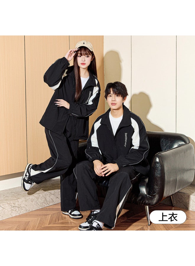 TonLion Men's Couple Set Stand Collar Patchwork Casual Jacket - Image 2