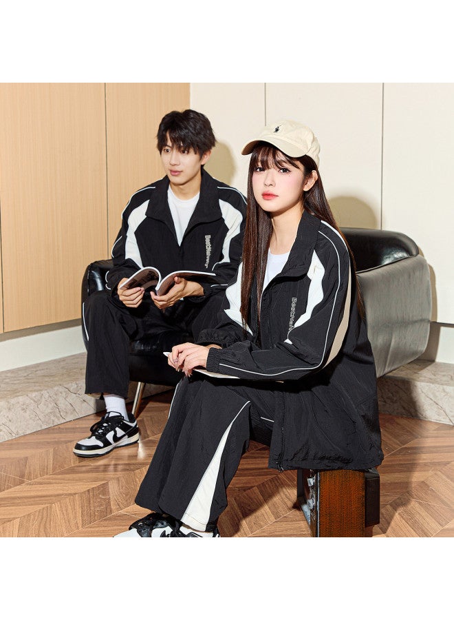 TonLion Men's Couple Set Stand Collar Patchwork Casual Jacket - Image 3