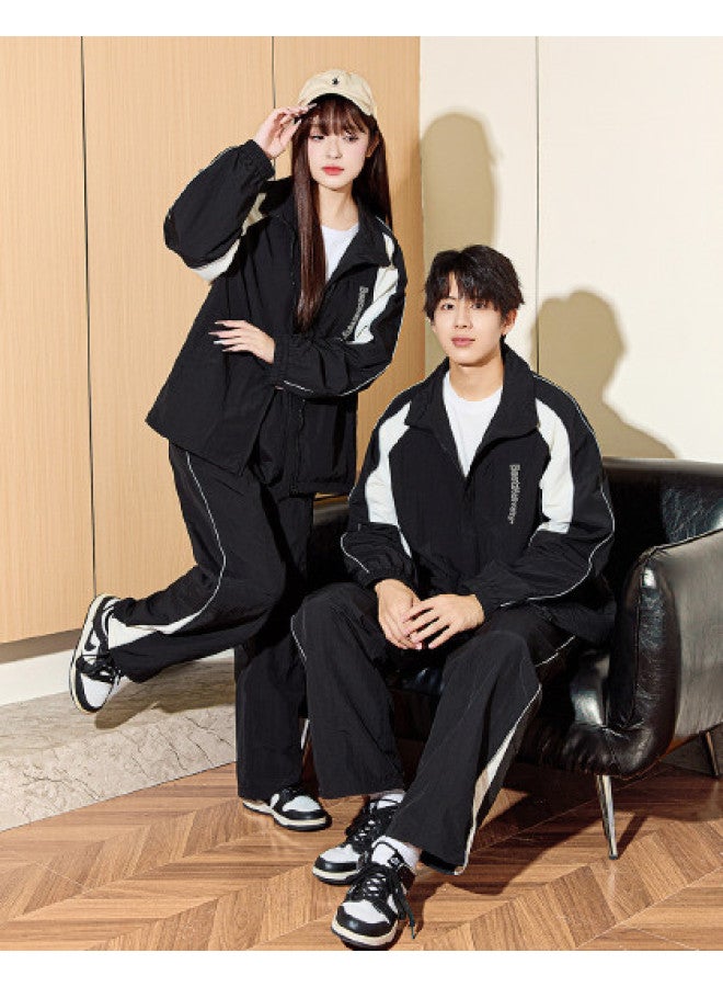 TonLion Men's Couple Set Stand Collar Patchwork Casual Jacket - Image 1