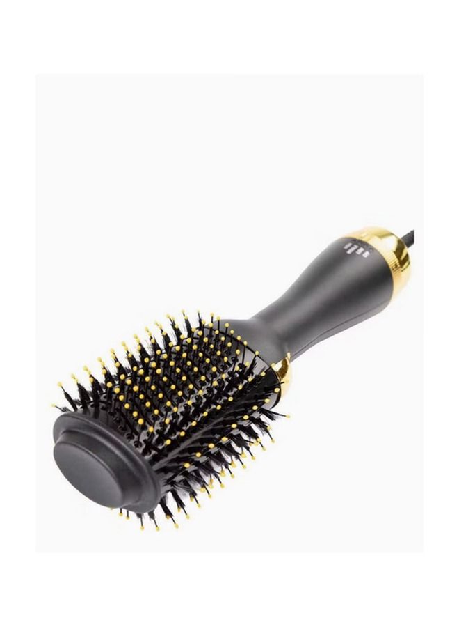 Electric Professional Hot Air Straight, Curling Hair Dryer Comb Gold/Black - Image 2
