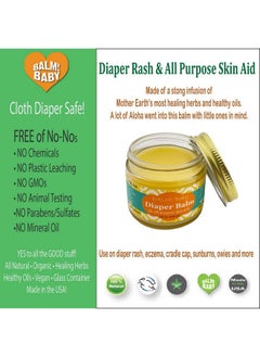 BALM! Baby Diaper Balm Organic Diaper Rash Cream Cloth Diaper Rash Cream Balm Multipurpose Skin Aid Natural Vegan Herbal Rash Ointment For Infants Kids Plastic Free Made In Usa  - Image 4