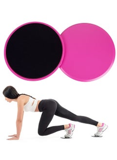 Generic Exercise Sliders Gliding Discs Dual Sided Total Body Workout System 2Pcs, Pink  - Image 4